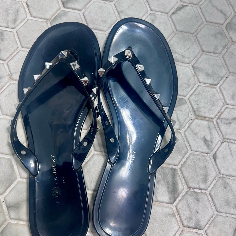 Laundry Women's Black Patent Studded Sandals